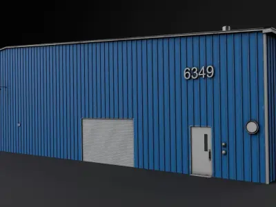 hangar building01 Low-poly 3D model
