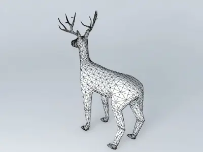 Deer with rack Free 3D model