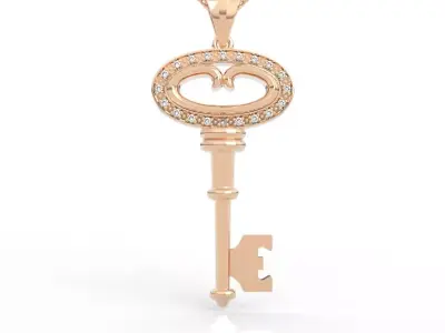 Ultimate Love Key Charm Diamond CAD 3D print model