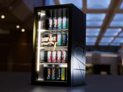 Fridge with energy drink Animation type commercial 3D model