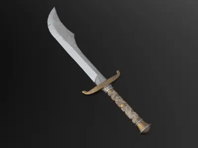 Ancient sword Low-poly 3D model 3