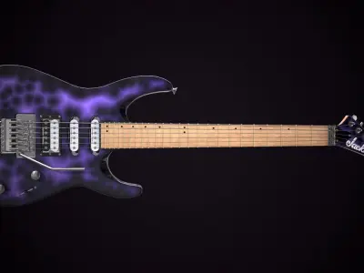 Electric Guitar Jackson Dinky Violet Wave Low-poly 3D model