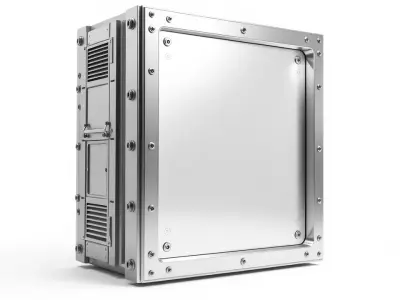 Industrial Metal Box Enclosure Model Pack Low-poly 3D model
