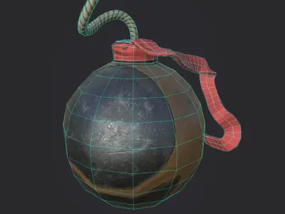 Fantasy bomb ball Low-poly 3D model