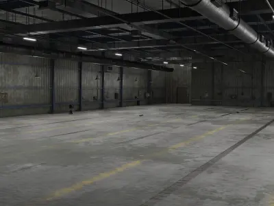 Old Dirty Garage with Interior All PBR Unity UE Textures Low-poly 3D model