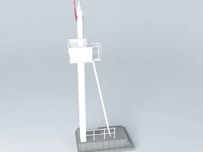 Eco Rail Track Signal Single Old Steam Days Free 3D model