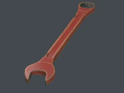 Spanner Low Poly ratchet wrench Low-poly 3D model