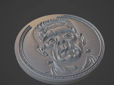 Frankenstein Medallion 3D print model