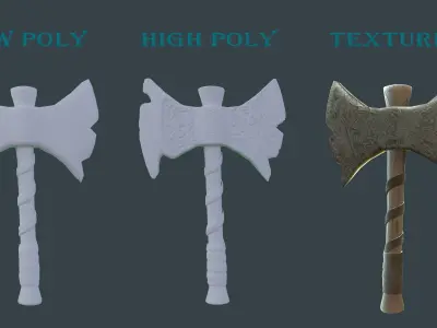 Rusty Axe - Low poly Free low-poly 3D model