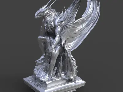 Alpha Draconis Priest statue 2  3D model