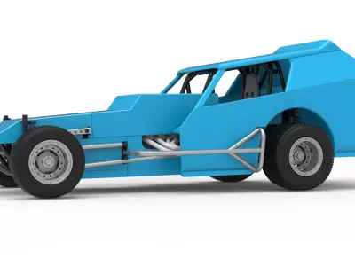 Vintage Dirt Modified stock car Version 8 Scale 1 to 25 3D print model