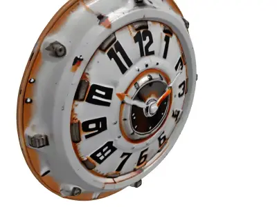 Industrial Steampunk Wall Clock 3D model
