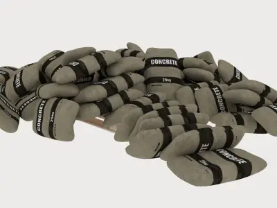 sacks pallet pile 1 3D model