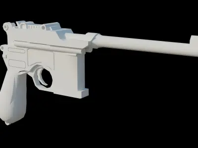 Mauser C96 Low-poly 3D model purchase