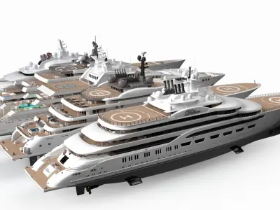  World Largest Top 5 Superyachts Collection 