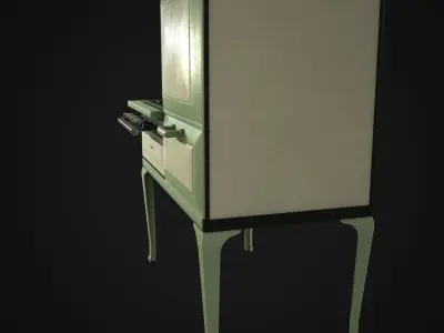 Antique Gas Stove Low-poly 3D model