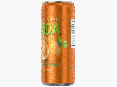 Sleek Soda Can With Droplets 330ml 3D model