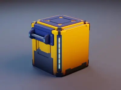Scifi Battery Low-poly 3D model purchase