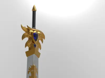 Giant Great Sword Garen LOL League of Legends Excalibur saber 3D model