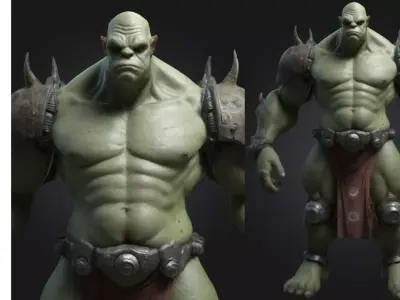 Ogre Warrior Sci-Fi Soldier Low-poly 3D model
