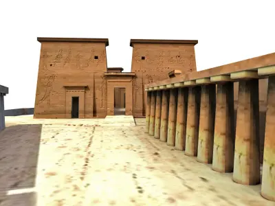 Temple of  Isis Philae Aswan Egypt - Low Poly 3D model