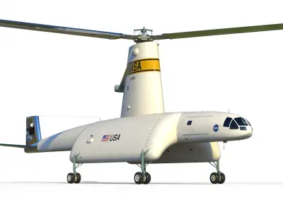 Hiller air tug heavy helicopter 3D model