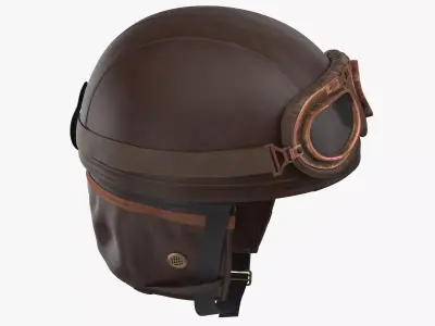 Retro Aviator Helmet 3D model