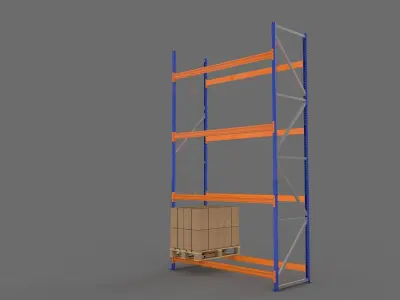 Warehouse Rack and Pallet 3D model