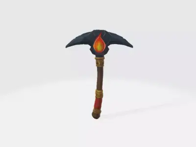 Flameforge Pickaxe Low-poly 3D model