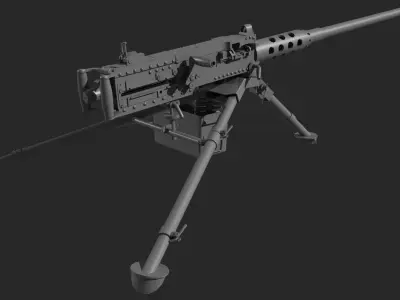 Browning m2 gun 3d model machine gun Low-poly 3D model