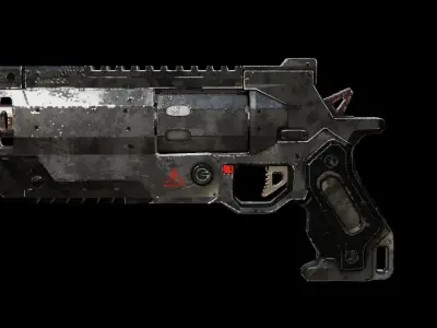 Gun Low-Poly doom grenade launcher Free low-poly 3D model