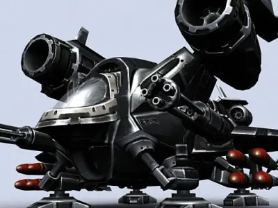 Sci-Fi Dropships collection Low-poly 3D model