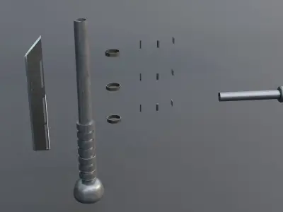 Knife - Game Ready - Low Poly PBR 3D Model Low-poly 3D model