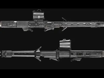 MG 42 - Maschinengewehr 42 - OpenSubdiv-Ready - 4K Low-poly 3D model