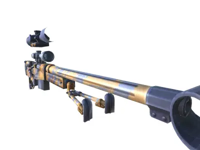 33-aw50-gun model 3d game ready model Low-poly 3D model Low-poly 3D model