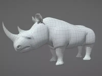 rhinoceros Base Low-poly 3D model