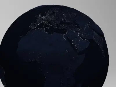 Planet Earth - Polygons - Realistic 3D World Globe 3D model