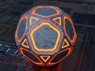 Sci-fi Glowing Orb  Low-poly 3D model