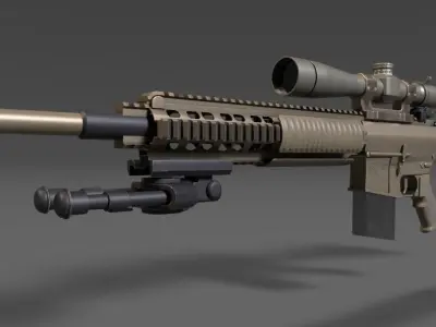 M110 Sniper Rifle  Low-poly 3D model
