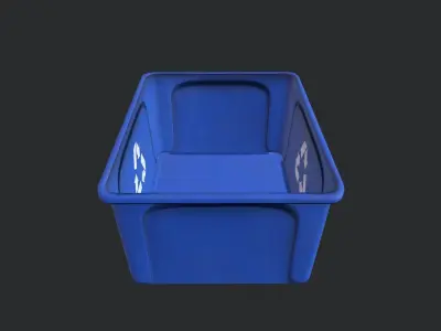 Recycle Basket Low-poly 3D model