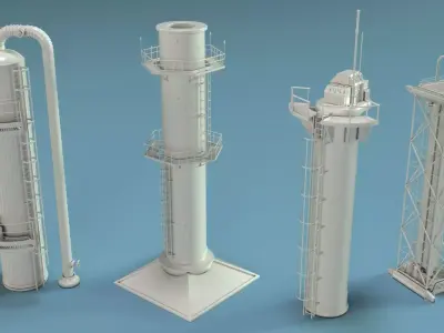 Industrial Units Collection 3 - 33 pieces 3D model