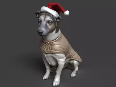 Chinese Dog Figure  Low-poly 3D model