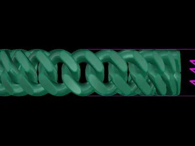 Cuban Link Band Ring SIZE 5 3D print model