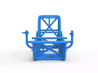 Frame of Vintage Dirt Modified stock car Version 5 Scale 1 to 25 3D print model