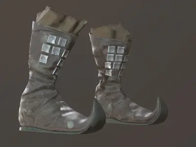 Medieval Leather  Boots Low-poly 3D model