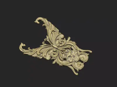 butterfly skull death die insect pattern baroque pattern design 3D print model purchase