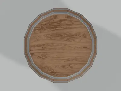 Medium Toasted Lowpoly Rundlet Barrel Low-poly 3D model