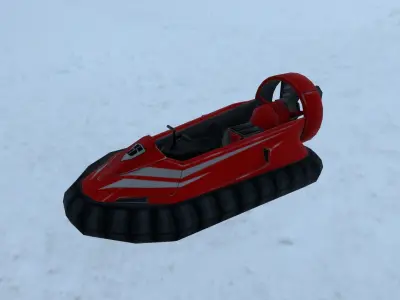 Hovercraft snowmobile Low-poly 3D model