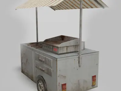 Food Cart Low-poly 3D model get