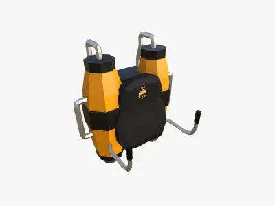 Jetpack Low Poly J01 - SciFi Character Design Low-poly 3D model